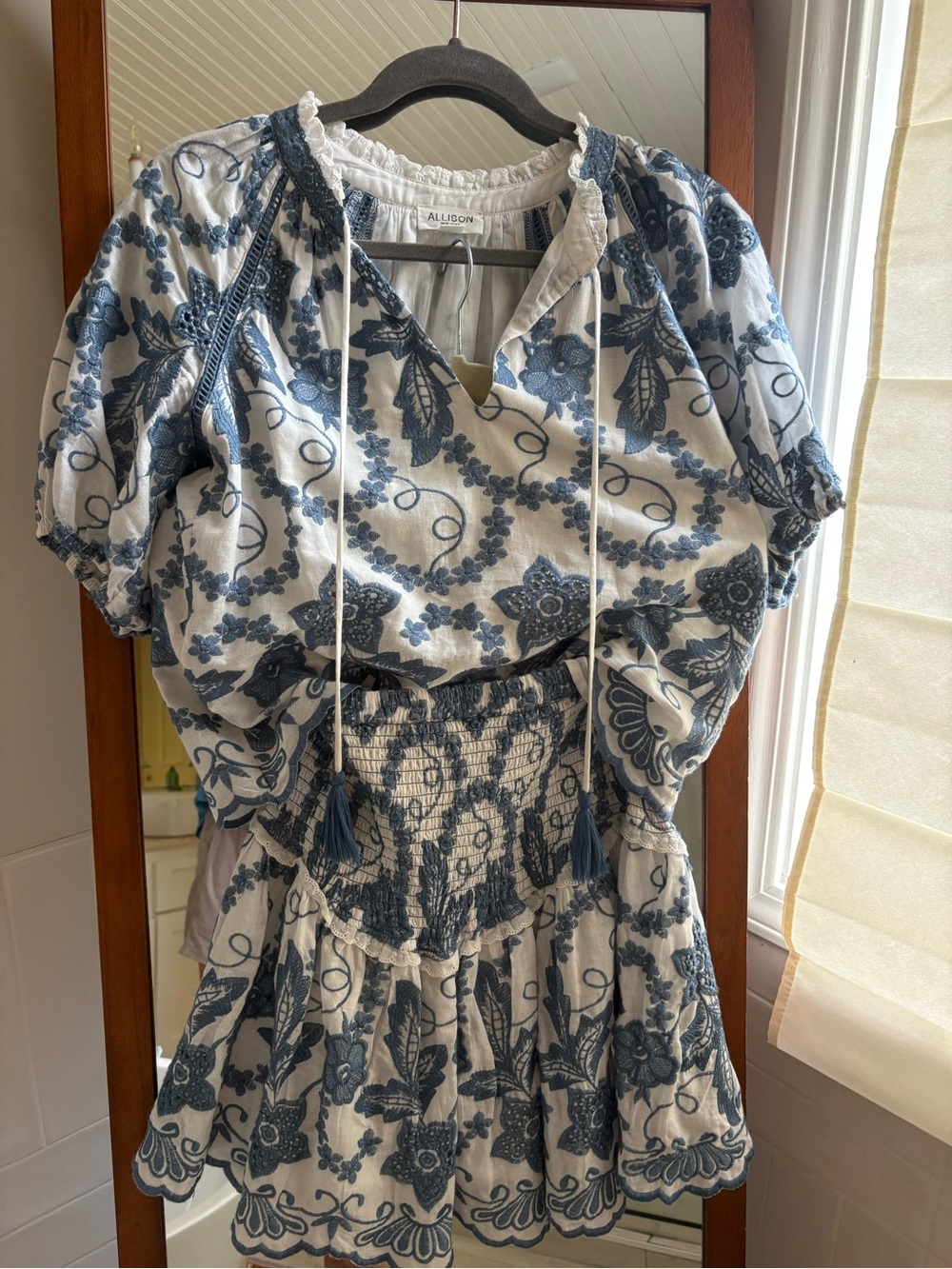 Allison New York Juniper Mini Skirt and Top Set in the Coronet Blue size S - Picture 4 of 6